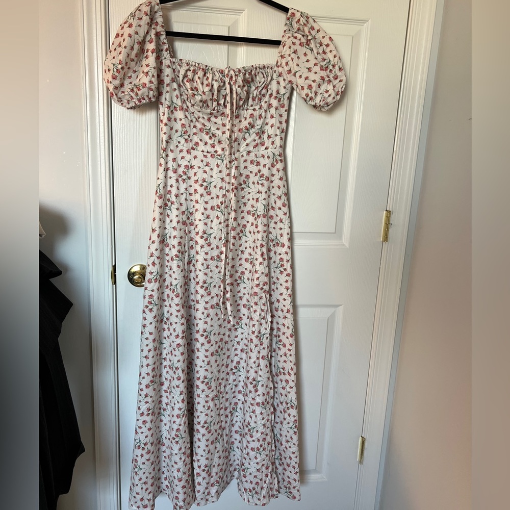 Milkmaid Style Rose Dress